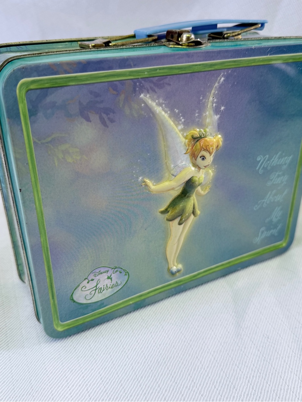 Disney Fairies Tinkerbell Embossed Metal Lunch Box Tin circa 2007-2008